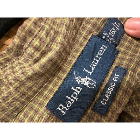 Retro Vintage Look Polo Button Down Size 16.5/ L - Picture 4 of 4